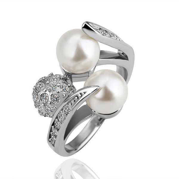 18KGP R085 Ball Ring FreeshippingCopper with 18K Platinum Platedrings Ring size 6/7/8