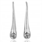 18KGP E096 18K Platinum Plated Earrings Health Jewelry Nickel Free Rhinestone