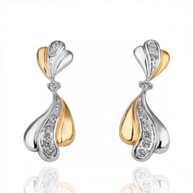 18KGP E106 Freeshipping, Copper with 18K Platinum plated earrings, Fashion jewelry, nickel free