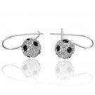 18KGP E007 Black-Clear Crystal 18K Platinum plated earrings, nickel free