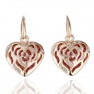 18KGP E080 Rose Gold Heart K Gold Plated Earrings Fashion Jewelry Nickel Free Plating Platinum