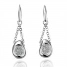 18KGP E043  Copper with 18K Platinum plated earrings,  nickel free, plating platinum