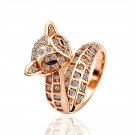 18KGP R026 18K Gold Plated Fox Ring,Nickel Free Crystal SWA Element,Ring size 8