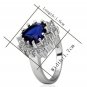 18KGP R218 Blue 18K Platinum Plated Ring Nickel Free K Golden Plating Platinum,Ring US-size 6/7/8