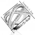 18KGP R179 18K Platinum Plated Ring Nickel Free Rhinestone ,Ring US-size 8