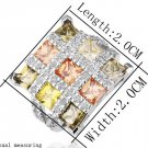 18KGP R199 Nine Crystal 18K Platinum Plated Ring Nickel,Ring US-size 8