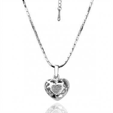 18KGP N002 N020 Multi-Heart,18K gold plated Necklace Pendant Nickel Free Crystal SWA elements