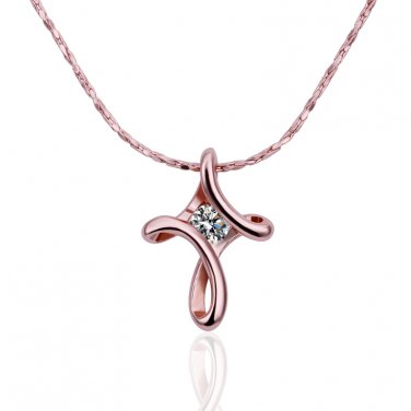 18KGP N207 N478 18K Gold Plated Necklace Nickel Free K Golden Plating Pendant Rhinestone