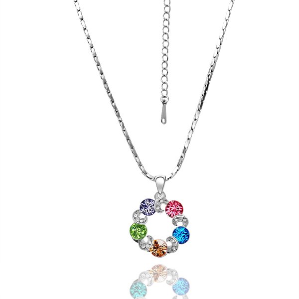 18KGP N026 Sky Wheel Necklace 18K K Gold Plated Nickel Free Necklace Rhinestone Crystal SWA Elements