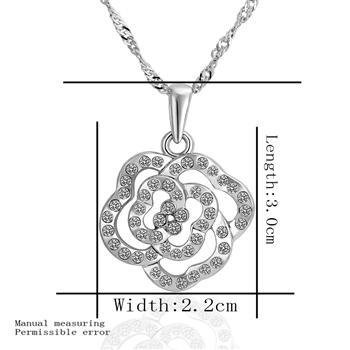 18KGP N463 Silvery Rose Necklaces 18K Platinum Plated Fashion Jewellery Nickel Free Necklace