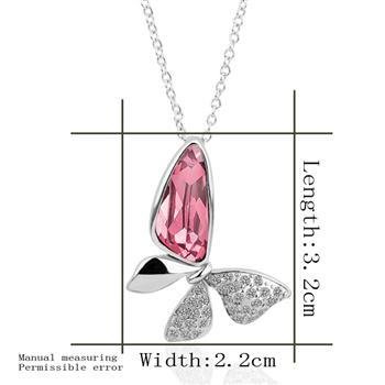 18KGP N281 Pink Butterfly Necklace 18K Plated Fashion Jewellery Nickel Free Necklace