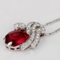 18KGP N148 Red Cherry Healthy Jewelry 18K Plated Plating Platinum Necklace Nickel Free