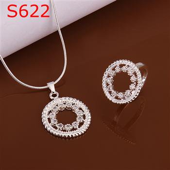 SPCS622 Factory Price! Free shipping Wholesale silver plated set fashion jewelry sets