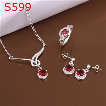 SPCS599 Factory Price! Free shipping Wholesale silver plated set fashion jewelry sets