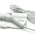 TGOM Lightning Swivel Car Charger for iPhone 5, 5G, Nano7G and port for Android Smartphone White