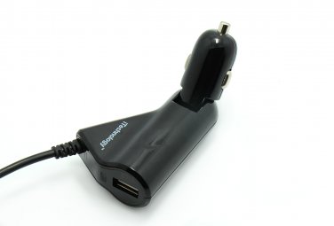 TGOM Premium Dual Port Swivel Car Charger with Built-in Micro-usb Cable for Android Smartphones