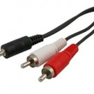 Tgomtech 3.5mm Stereo Male to Two RCA Stereo Male Y-cable,6ft Black