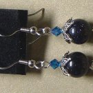 SWAROVSKI CRYSTALS & BLUE GOLDSTONE Gemstones Earrings