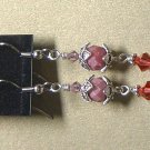 SWAROVSKI CRYSTAL & RHODONITE Gemstones Earrings