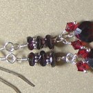 SWAROVSKI CRYSTALS & GARNET Gemstones Earrings
