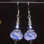 CLOUDY BLUE SKY Lampwork Glass Bead Earrings - KM