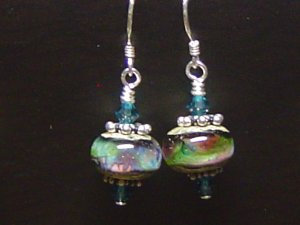 TWILIGHT WAVES Lampwork Glass Beads Earrings - KM