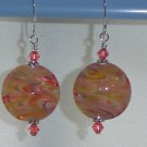 ORANGE LOLLIPOPS Lampwork Glass Lentil Beads Earrings - KM
