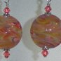 ORANGE LOLLIPOPS Lampwork Glass Lentil Beads Earrings - KM