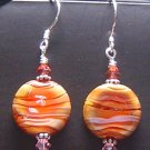 HOT DESERT Lampwork Lozenges Glass Beads Earrings - KM