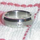 Stainless Steel Ring with Crystal
