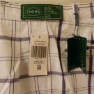 Mens IZOD Blue White Plaid Golf Shorts Size 38 Cotton NWT