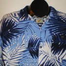 Cabana Joe Mens  Button Front Shirt Size LARGE Blue Rayon