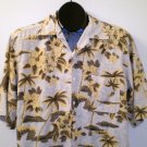 Mens Silk Icon Button Front Camp Shirt Size Medium