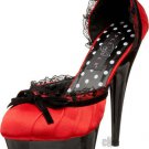 Delight 676 Red Satin Stiletto Size 10