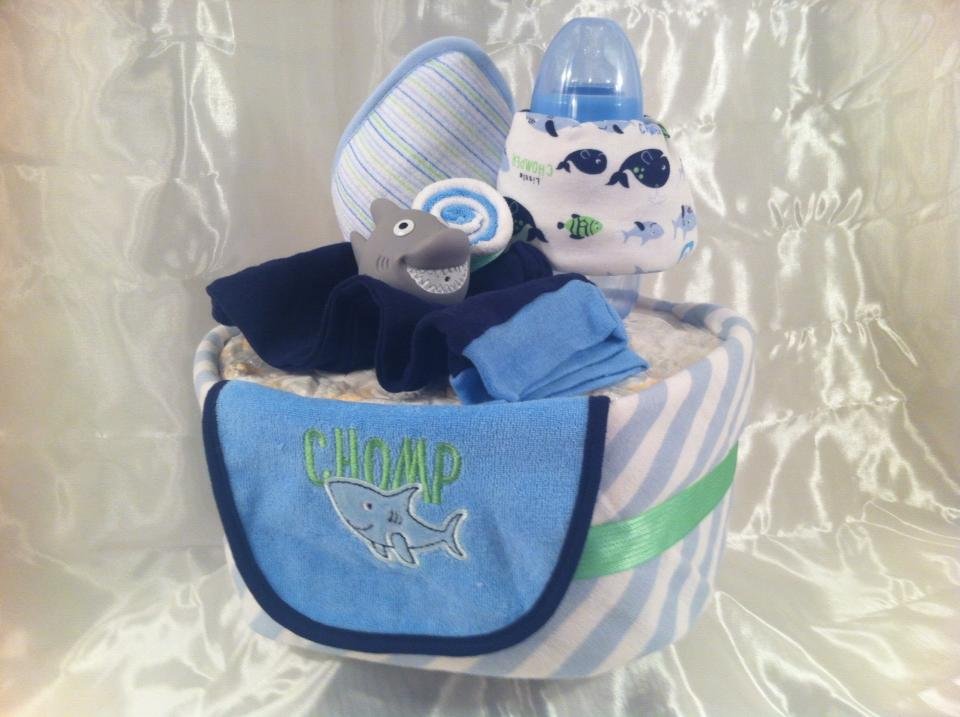 shark diaper cake