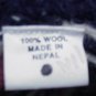 100% WOOL NEPAL Navy and Cream SOFT and THICK Ski Sweater! L ~ XL up to 42" Chest!