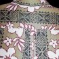 VINTAGE HAWAIIAN SHIRT VLV Tiki Hawaii ISLAND TRADITIONS Floral TRIBAL Print TAN WHITE Sz XL!