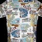 HAWAIIAN SHIRT Classic Cruise BEACH COAST VACATION SCENE Print Men's Size S NEW w/TAGS!