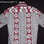VINTAGE 60s HAWAIIAN SHIRT Tiki Vertical Borders HAWAII MADE w/FLORAL Print Men's SURFER Sz M!
