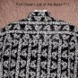 VINTAGE 80s HAWAIIAN SHIRT Vertical Borders SURFWAVES Black & White FLORAL Print Men's Size L!