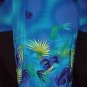 Authentic VINTAGE HAWAIIAN Shirt 1940s Aloha Atomic BLUE TROPICAL PARADISE Silky RAYON Men's L!
