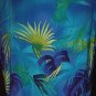 Authentic VINTAGE HAWAIIAN Shirt 1940s Aloha Atomic BLUE TROPICAL PARADISE Silky RAYON Men's L!