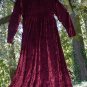 GORGEOUS Bohemian Dress Elegant BERRY WINE VELVET Hippie Boho LONG and SWEEPING Gown Size 12/M/L!