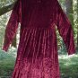 GORGEOUS Bohemian Dress Elegant BERRY WINE VELVET Hippie Boho LONG and SWEEPING Gown Size 12/M/L!