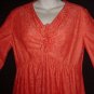 TANGERINE DREAM Fairy Hippie VINTAGE Maxi DRESS Woodstock BOHEMIAN FLORAL LACE Long SWEEPING Sz M-L!