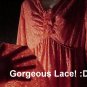 TANGERINE DREAM Fairy Hippie VINTAGE Maxi DRESS Woodstock BOHEMIAN FLORAL LACE Long SWEEPING Sz M-L!