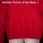 FLUFFY MOHAIR Vintage Sweater Cropped LIPSTICK RED Huge Gorgeous Buttons STUNNING and FESTIVE Sz L!