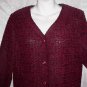 GORGEOUS LACE Vintage Burgandy HIPPIE SKIRT w/CHIC SWEATER JACKET Tiered BOHO BABE SWEEP Sz M-L!
