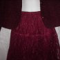 GORGEOUS LACE Vintage Burgandy HIPPIE SKIRT w/CHIC SWEATER JACKET Tiered BOHO BABE SWEEP Sz M-L!