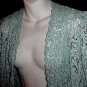 SALE! Vintage Jacket Duster Cover Up BULLOCK'S WILSHIRE Made in FRANCE Blue Lace Soutache Sz S-M!